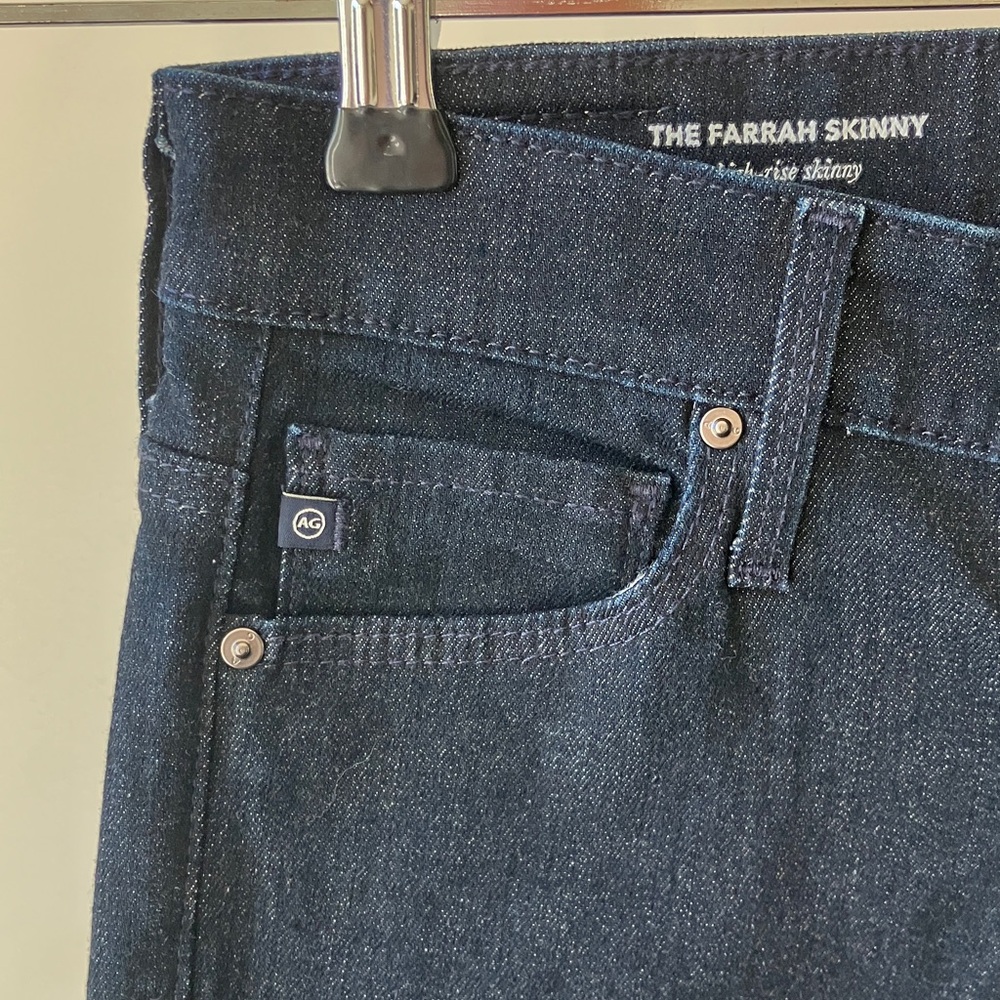 AG “The Farrah” High-Rise Skinny Women's Dark Blue Jeans Size 24 NWT - Picture 3 of 10